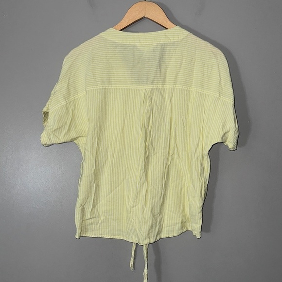 Time and true short sleeve button down tie blouse - Picture 5 of 5
